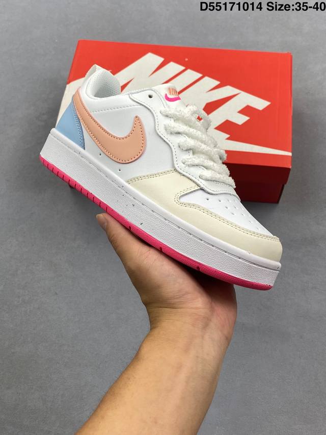 Authentic Nike Court Borough Low, Versatile, Breathable, Casual Sports Sneakers.