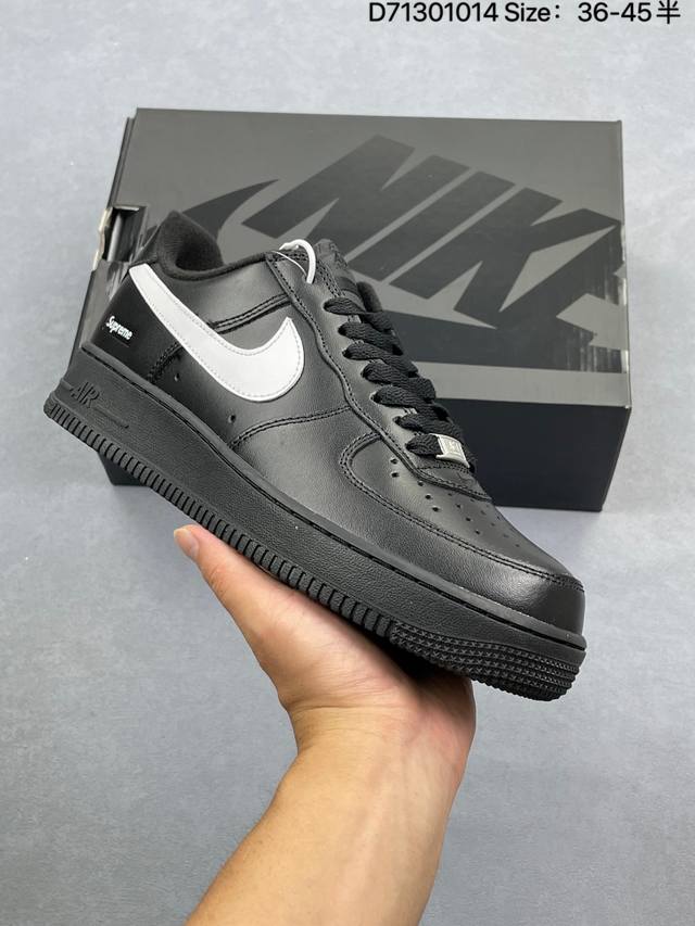 Nike Air Force 1 Low Supreme Collaboration Low-Top Sports and Casual Sneakers. M