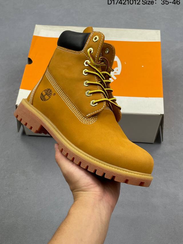 Timberland Wheat Premium 6-Inch Leather Boots, New British Style Outdoor Martin