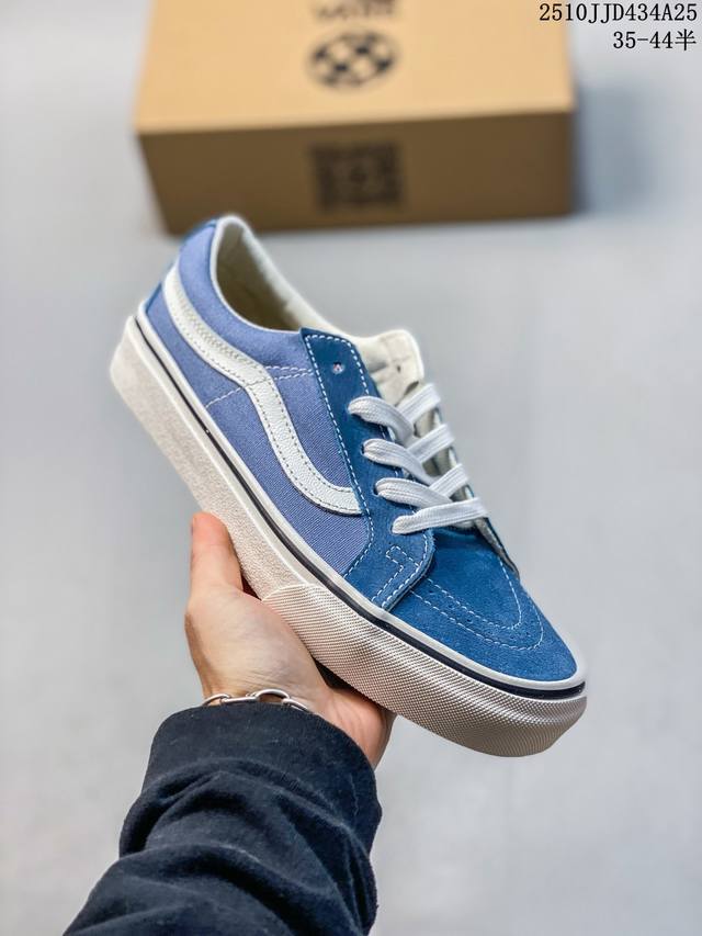 Vans Sk8-Low Eco-friendly Blue New Generation Retro Color Block Low-top Vulcaniz