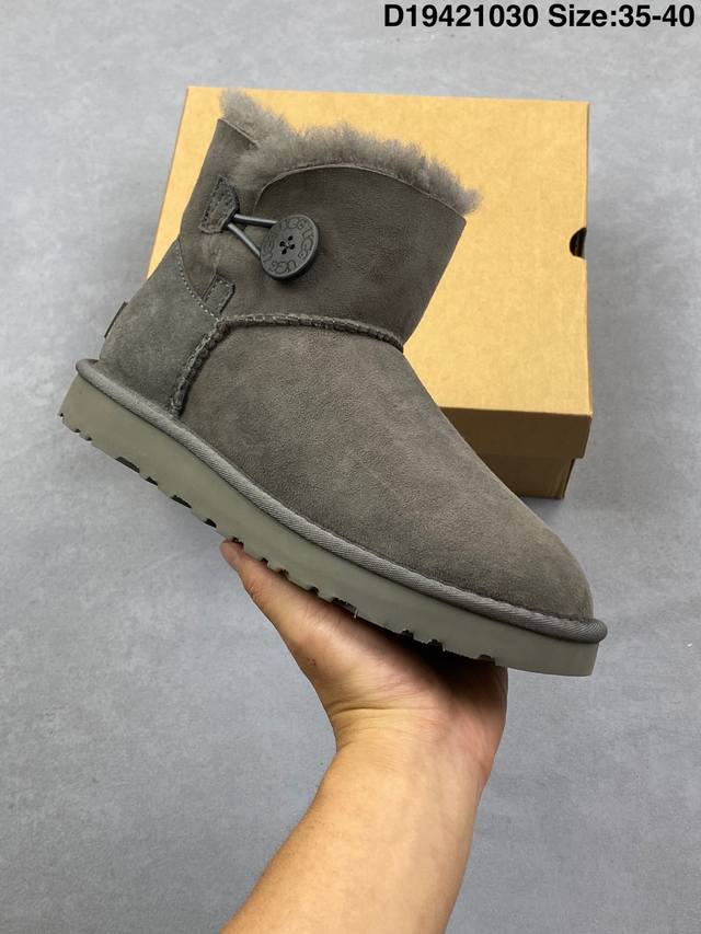 Ugg Mini Bailey Button II Brown Autumn/Winter European and American Style Classi