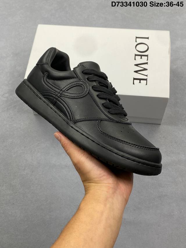 Loewe Ballet Runner Nylon Cowhide Leather Logo Round Toe Lace-up German Training