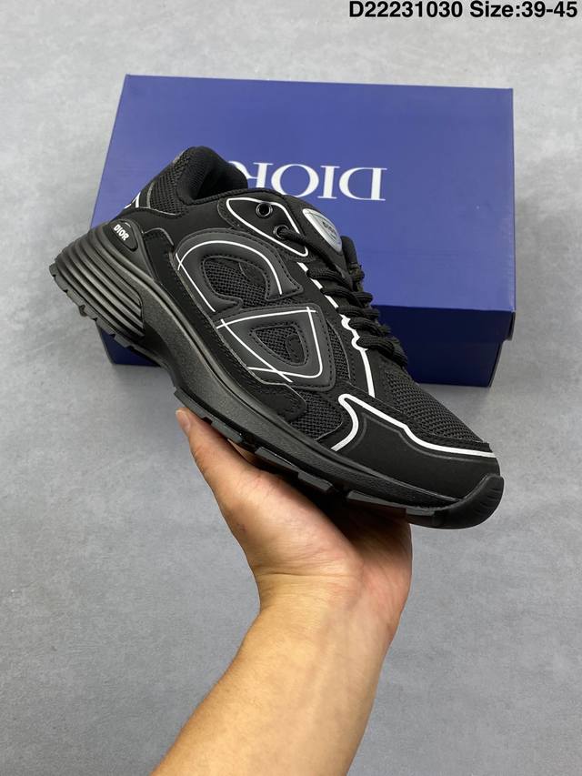 Authentic Dior B30 Mesh Fabric Thick Sole Lace-up Casual Low-Top Sneakers Unisex