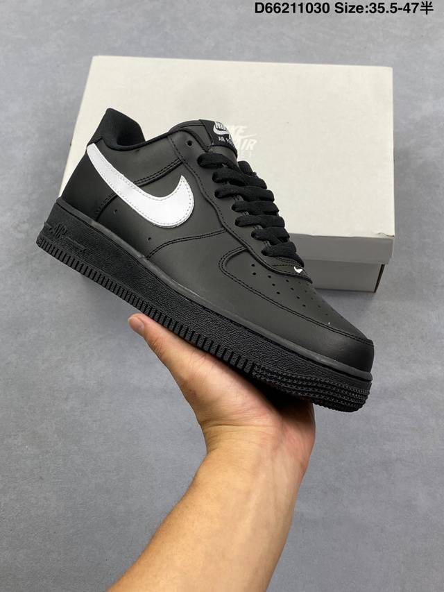 Nike Air Force 1 '07 Low Sneakers, Black and White, Original Last, Original Card