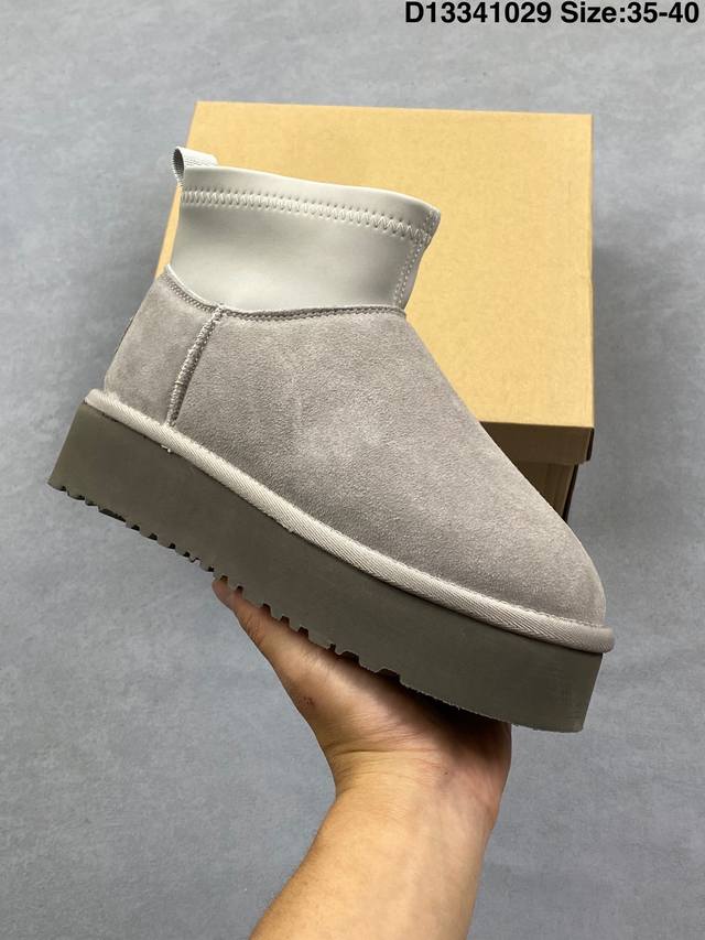 Factory Grade Ugg Denim Suede Waterproof Comfortable Versatile Thick Sole Height