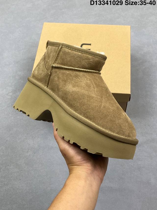 Factory Grade Ugg Denim Suede Waterproof Comfortable Versatile Thick Sole Height