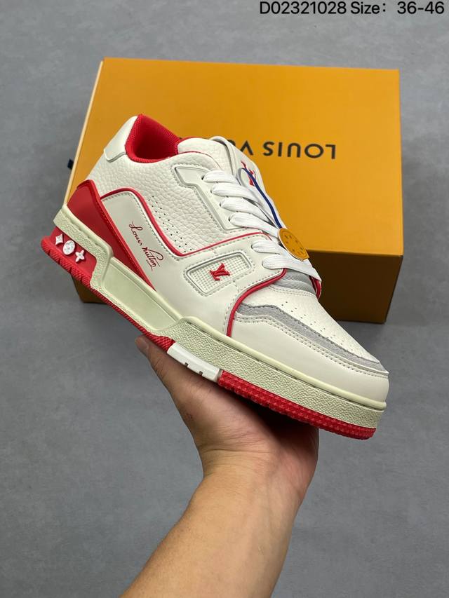 Louis Vuitton Lv sneakers New Lv Trainer latest colorway sneakers Lv brand baske