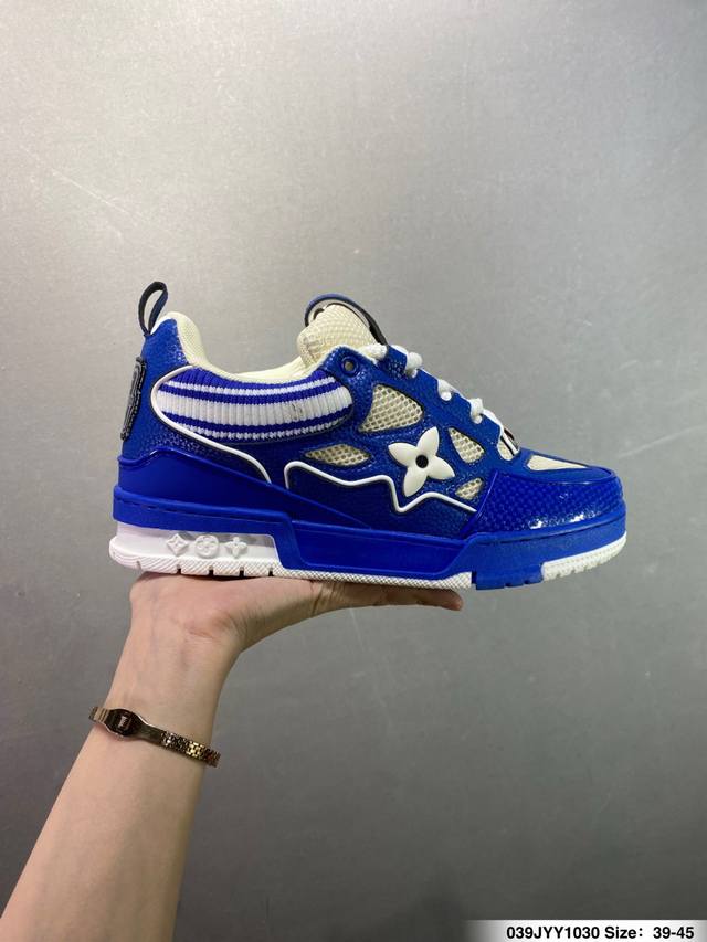 Louis Vuitton Lv Trainer sneakers, latest colorway, basketball style sneakers. D