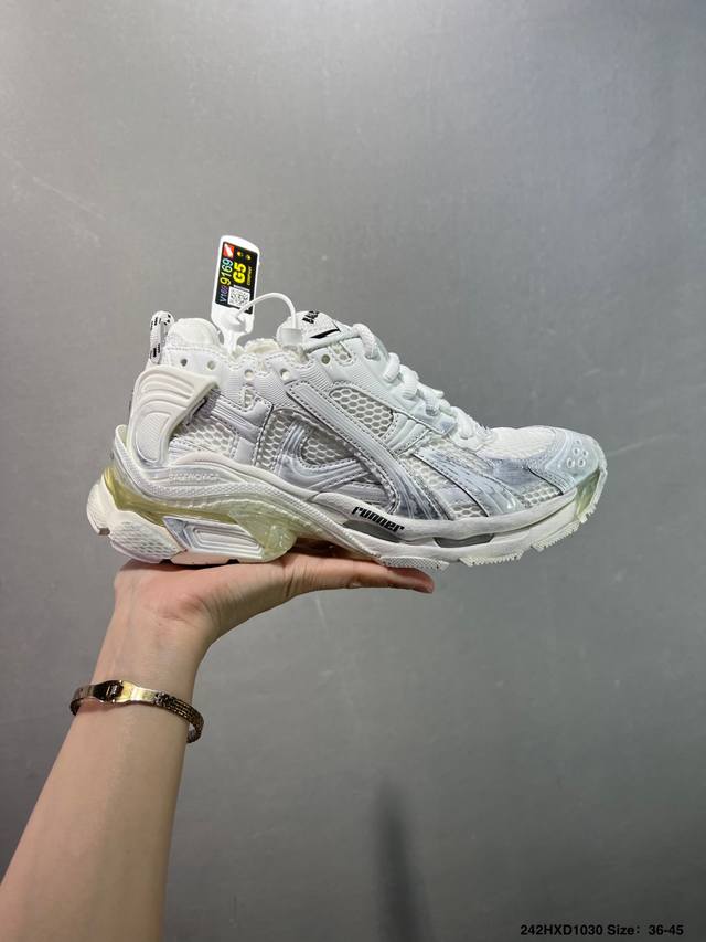 Factory Grade Balenciaga Runner Sneakers (Exclusive): Mesh material, distressed