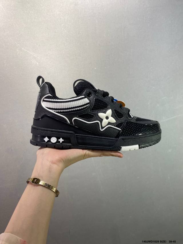 Company-grade Louis Vuitton (LV) sneakers, new Lv Trainer colorway, basketball s