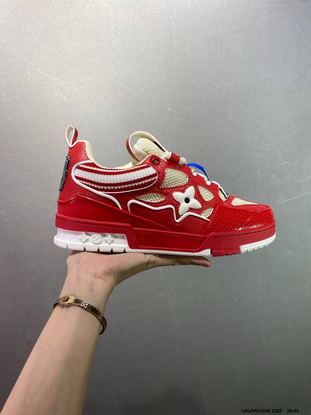 Company-grade Louis Vuitton (LV) sneakers, new Lv Trainer colorway, basketball s