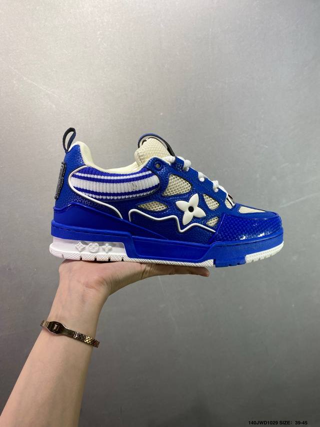 Company-grade Louis Vuitton (LV) sneakers, new Lv Trainer colorway, basketball s