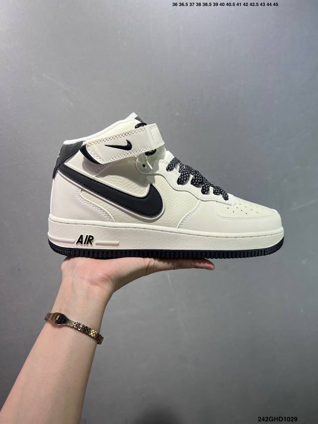 Company Grade Nike Air Force 1 Mid, Dark Blue, Reflective, Mid-Top Casual Sneake