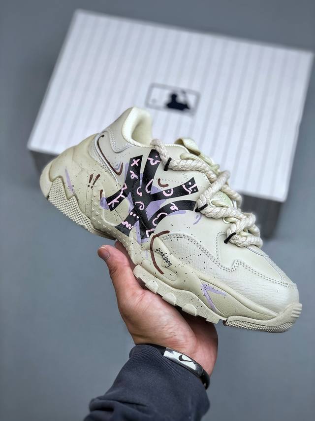 J-version custom sneakers Mlb Bigball Chunky Pixel custom hand-painted distresse