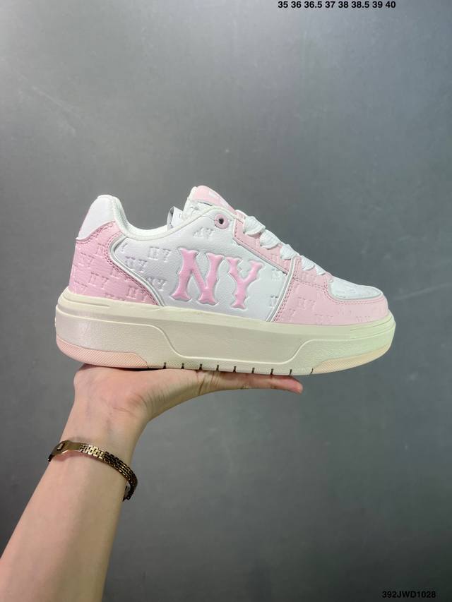 Company Grade Mlb Chunky Liner Mid Classic Monogram Platform Casual Shoes, Limit