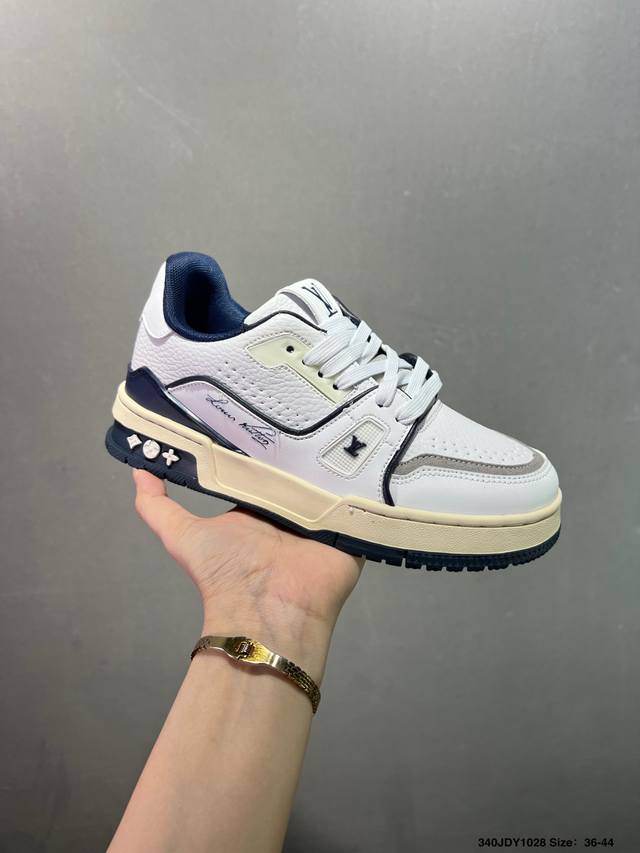 Louis Vuitton Lv Trainer sneakers, latest colorway, basketball style sneakers. D