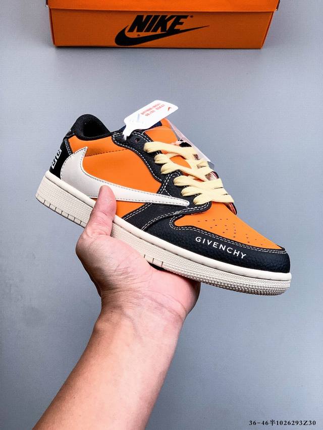 Company-grade top-grain leather! Nike Air Jordan 1 Low (AJ1) trendy casual sneak