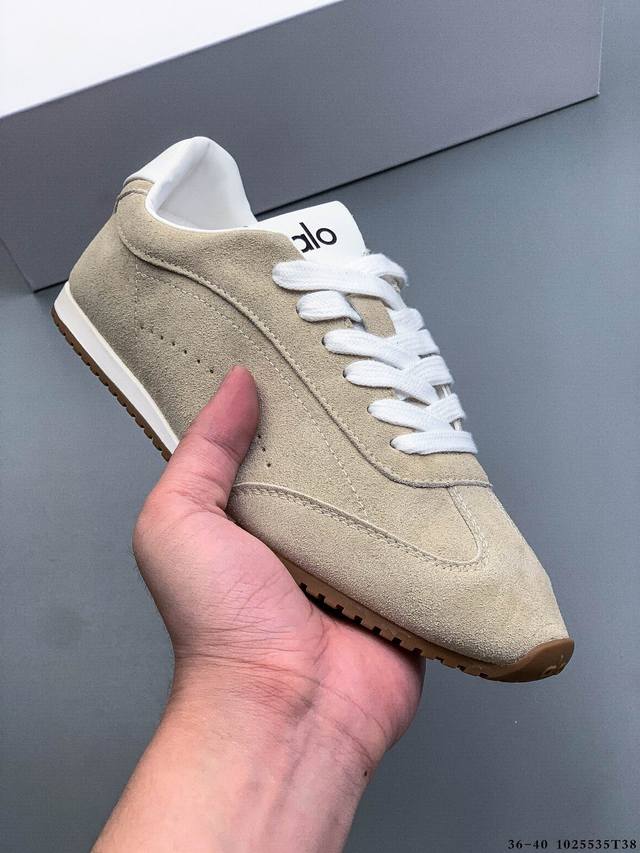 Alo Yoga Sunset Genuine Leather Casual German Training Shoes Women's 2025 New St