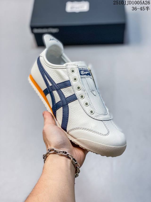 Onitsuka Tiger Mexico66 Paraty Slip-On classic casual canvas slip-on shoes. Feat