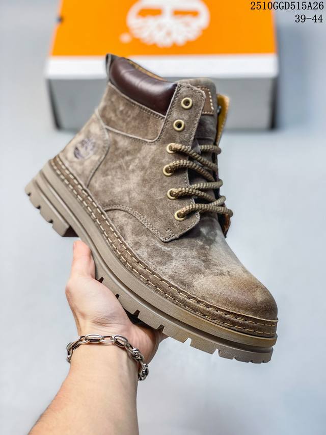 Company-grade Timberland high-top combat boots, classic and durable, outdoor cas