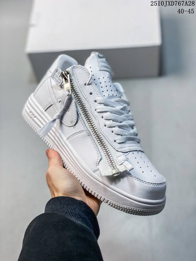 Nike Air Force 1 Low Casual Low-Top Sneakers (Gs) - White. The upper is construc