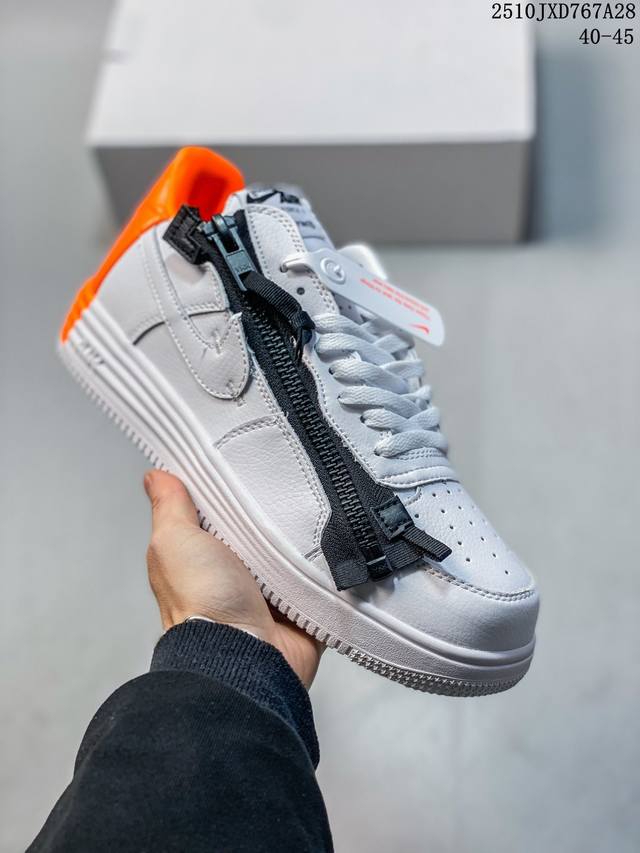 Nike Air Force 1 Low Casual Low-Top Sneakers (Gs) - White. The upper is construc