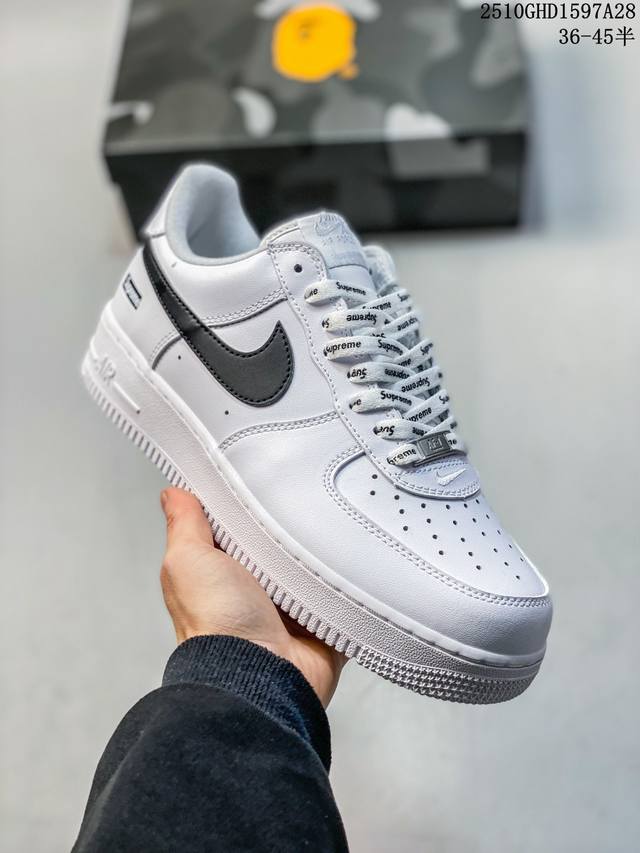 Nike Air Force 1 Low Supreme Collaboration Air Force 1 Low-Top Sports and Casual