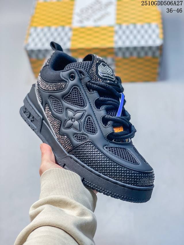 Louis Vuitton Lv Trainer sneakers with brick-like details, new colorway, basketb