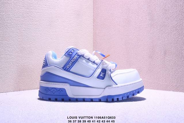 Louis Vuitton Trainer Maxi (Little Chubby) White and Blue (DDD) Made in Guangdon