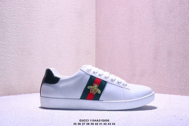 Authentic Classic High-End Gucci Ace Embroidered Low-Top Color Block Embroidered