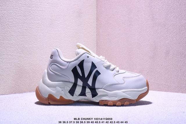 Mlb Chunky Liner Low-Top Casual Shoes, Limited Edition Cowhide Leather Sneakers