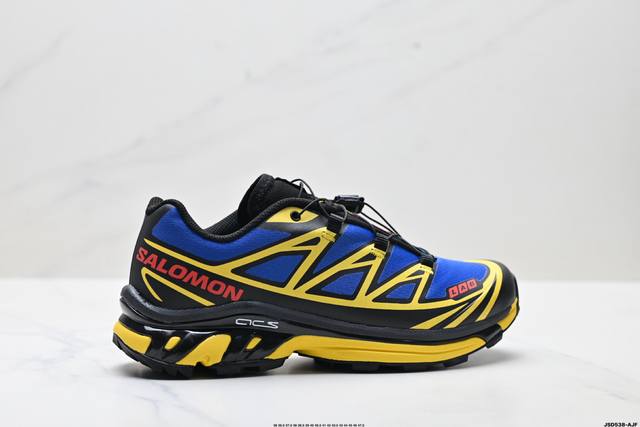 Company-grade Jjjjound X Salomon XT-6 outdoor trail running shoes. The upper fe