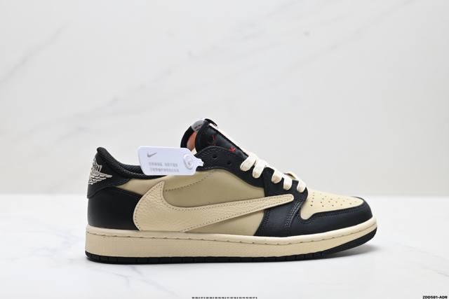 Factory Grade Nike Air Jordan 1 X Travis Scott AJ1 Low-Top Basketball Shoes (Re