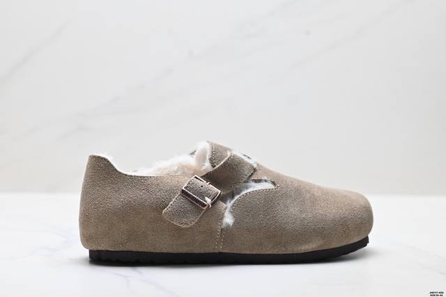 Company Grade Birkenstock London Shearling Series Cowhide Suede Comfortable War