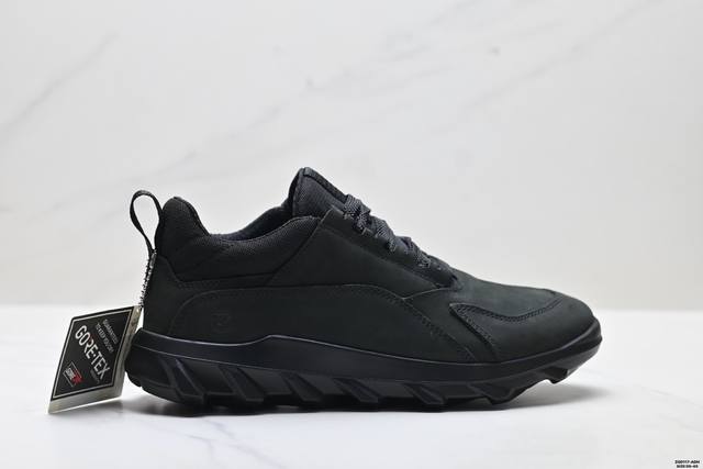 Factory Grade Ecco Sko Series Leather Round Toe Thick Sole Lace-up Low-top Hiki