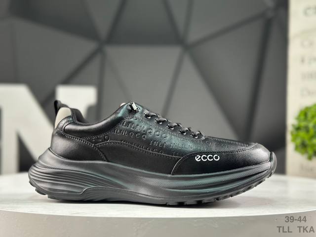 Ecco Men's White Sneakers, New Autumn/Winter Style, Versatile Trendy Outdoor Cas