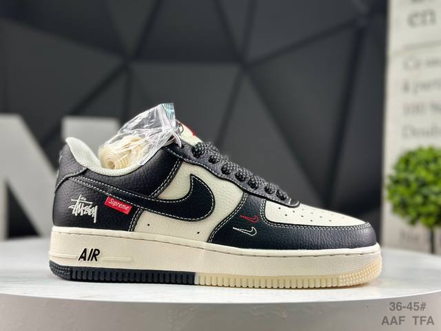 Nike Air Force 1 '07 Low, low-top athletic and casual shoes. Features a complex