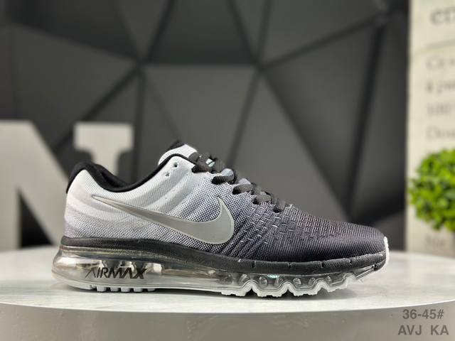 Nike Air Max 2017 White Pure Platinum Series Low-Top Versatile Jacquard Mesh Fu