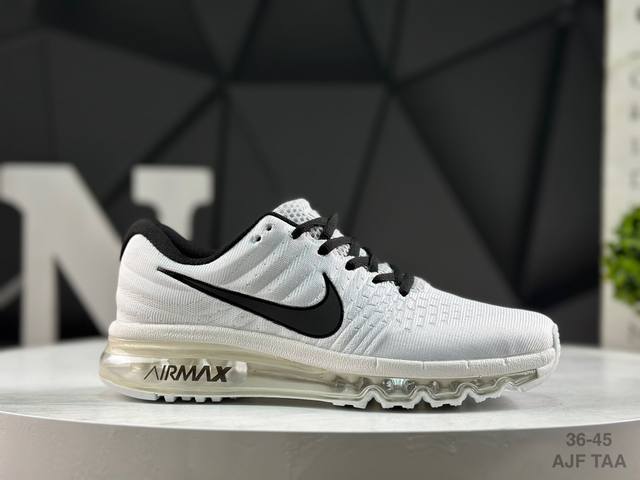 Nike Air Max 2017 White Pure Platinum Series Low-Top Versatile Jacquard Mesh Fu