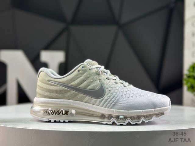 Nike Air Max 2017 White Pure Platinum Series Low-Top Versatile Jacquard Mesh Fu