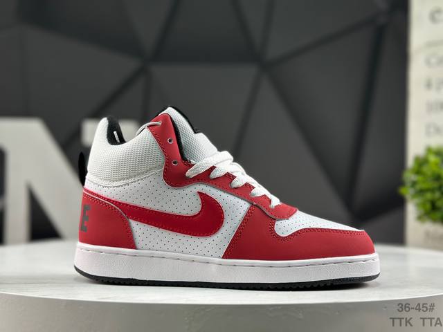 Nike Court Borough Mid unisex casual athletic high-top sneakers. Product Code: