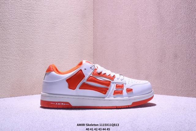Authentic Amiri Skeleton Low-Skel Top Sneakers, Classic and Versatile Casual Spo