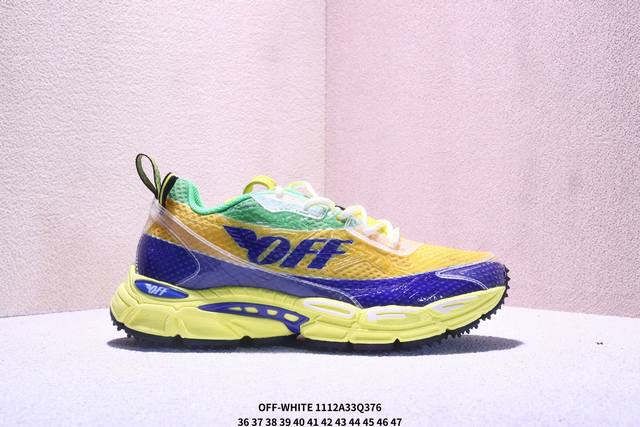 Off-White New Round Toe Lace-up Low-top Sports Sneakers, Running Shoes, Multi-co