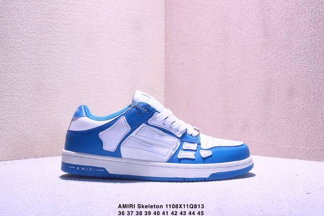 Authentic Amiri Skeleton Low-Skel Top Sneakers, Classic and Versatile Casual Spo