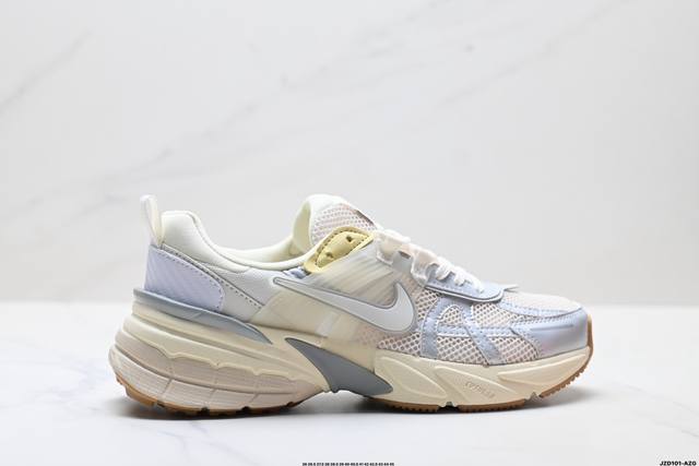 Authentic Nike V2K Run Retro Style Breathable Mesh Sneakers. The grey and silve