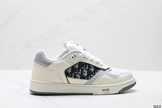 Factory Grade Dior B27 Leather Fabric Logo Sneakers, Wear-Resistant, Breathable