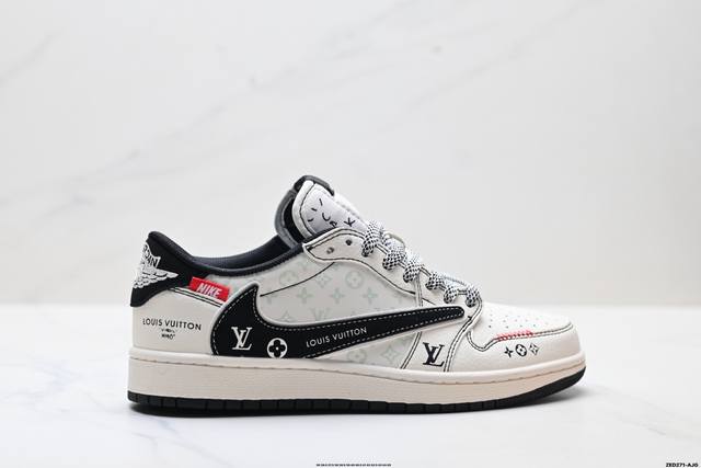 Factory Grade Nike Air Jordan 1 X Travis Scott AJ1 Reverse Swoosh Jordan 1 'DIY