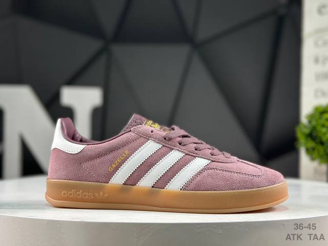 Adidas Original Gazelle Indoor Sneakers Retro Casual Sports Training Style, Pure