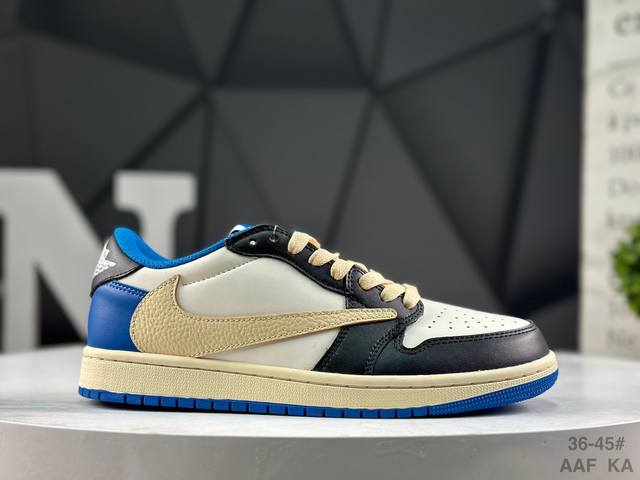 Nike Travis Scott X Fragment Design X Air Jordan AJ1 Low Og Sp Tri-brand collab