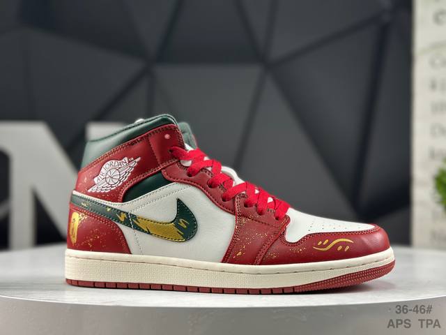 Nike Jordan Air Jordan 1 Comfortable, Versatile, Non-slip, Durable Mid-top Retr